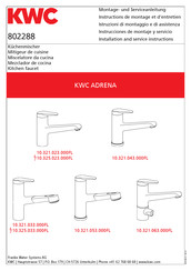 Kwc ADRENA 10.321.023.000FL Installation And Service Instructions Manual