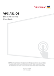 ViewSonic VPC-A31-O1 User Manual
