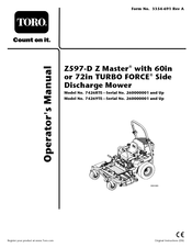 Toro Z Master Z597-D Operator's Manual