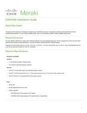 Cisco Meraki CW9163E Installation Manual
