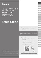 Canon imageRUNNER ADVANCE DX 619iF Setup Manual