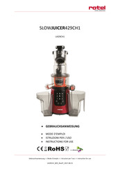 Rotel SLOWJUICER429CH1 Instructions For Use Manual