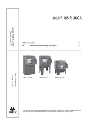 Jøtul F 105 R Series Installation And Operating Instructions Manual