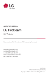 LG ProBeam BU60RG-GL Owner's Manual