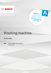 Bosch WAX32LH9GB User Manual And Installation Instructions