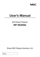 NEC Cinema NP-NC603L User Manual