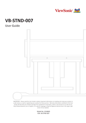 ViewSonic VB-STND-007 User Manual