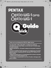 Pentax Optio WG-1 Quick Manual
