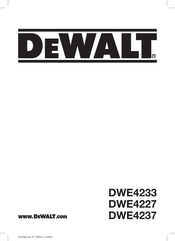 DeWalt DWE4227-QS Original Instructions Manual
