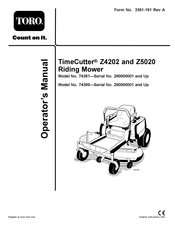 Toro 74381 TimeCutter Z4202 Operator's Manual