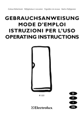 Electrolux IK 325 Operating Instructions Manual