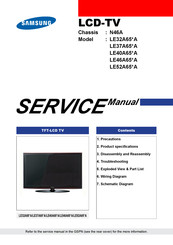 Samsung LE40A65 A Series Service Manual