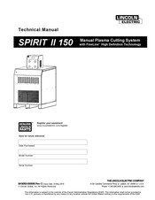 Lincoln Electric spirit II 150 Technical Manual