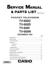Casio tv600cdi Service Manual