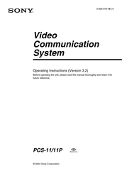 Sony PCS-11 Operating Instructions Manual