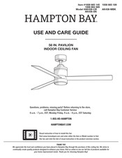 HAMPTON BAY AK438-MBK Use And Care Manual