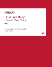 Wolf DF48650G/S Use And Care Manual