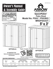 Arrow Storage Products SpaceMaker PS53 Owner's Manual & Assembly Manual
