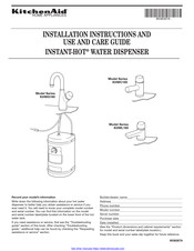 KitchenAid INSTANT-HOT KHWC160 Installation Instructions And Use And Care Manual