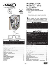 Lennox EL297UH110XV60C Installation Instructions Manual