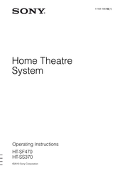 Sony HT-SF470 Operating Instructions Manual