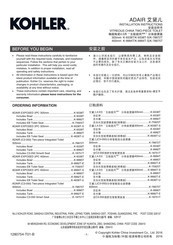 Kohler Adair K-78875T Installation Instructions Manual