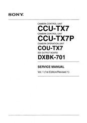 Sony CCU-TX7 Service Manual