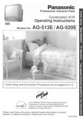 Panasonic AG513E - COMBINATION VCR/TV Operating Instructions Manual