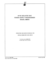 HP 59501B Operating And Service Manual