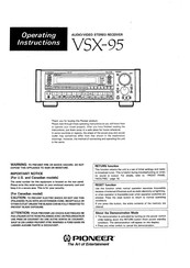 Pioneer VSX-95 Operating Instructions Manual