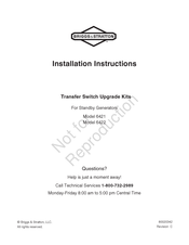 Briggs & Stratton 6422 Installation Instructions Manual