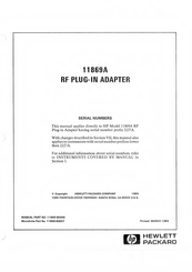 HP 11869A Manual