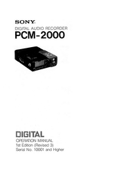 Sony PCM-2000 Operation Manual