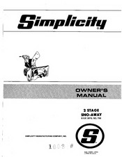 Simplicity 796 Owner's Manual