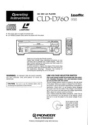 Pioneer LaserDisc CLD-D760 Operating Instructions Manual