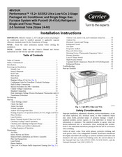 Carrier Performance 48VGUK Installation Instructions Manual