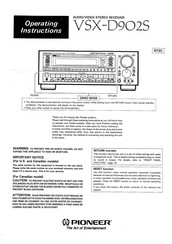 Pioneer VSX-D902S Operating Instructions Manual