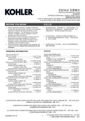 Kohler ESCALE K-23137T-BNS Installation Instructions Manual