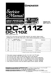 Pioneer DC-110Z Service Manual