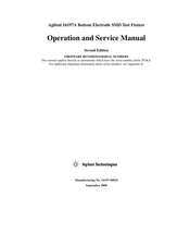 Agilent Technologies 16197A Operation And Service Manual