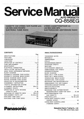 Panasonic CQ-858EG Service Manual
