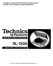 Panasonic Technics SL-1300 Operating Instructions Manual