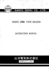 Sanyo 2702 Instruction Manual