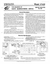 Philco 37-620 Service Manual
