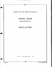 HP 204B Operating And Service Manual