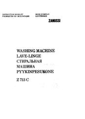 Zanussi Z 713 C Instruction Booklet