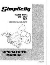 Simplicity 2025074 Operator's Manual