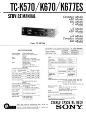 Sony TC-K670 Service Manual