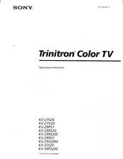 Sony Trinitron KV-29PS1 Operating Instructions Manual
