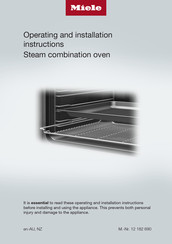 Miele DGC 7250 Operating And Installation Instructions